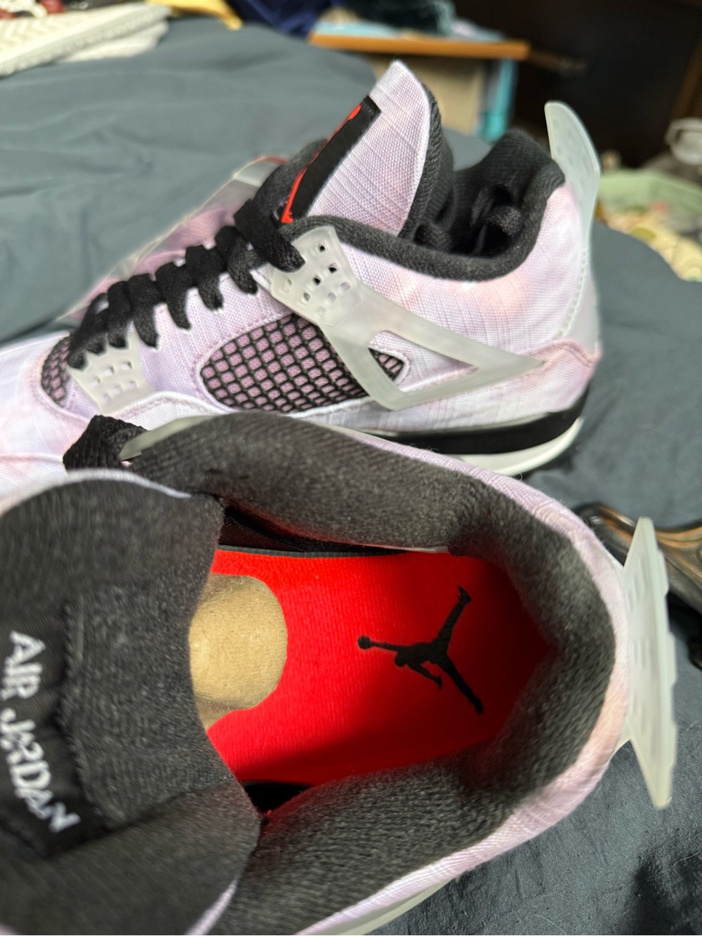 Air Jordan 4 Retro SE 7.5 men’s 9-9.5 in womens Tie-Dye Sneakers lavender pink - Picture 4 of 15
